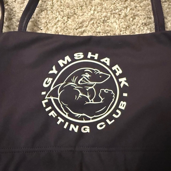 Gymshark Black Sports Bra with White Logo - Picture 2 of 3